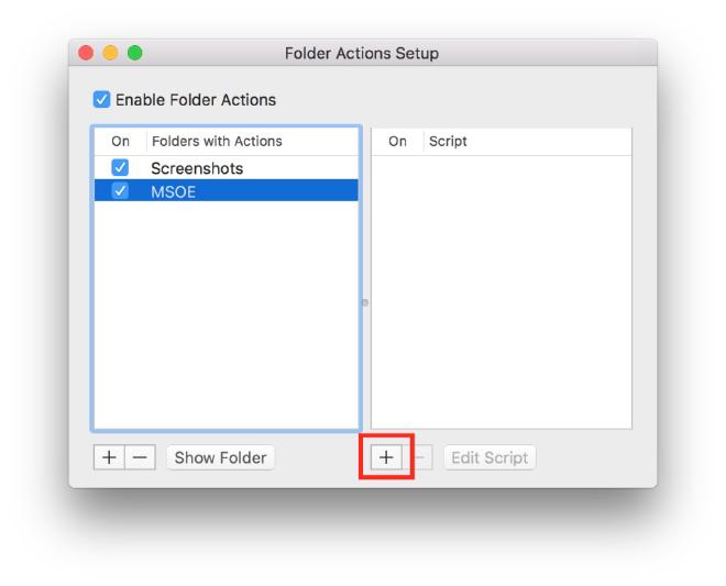 Folder Actions Modal Window